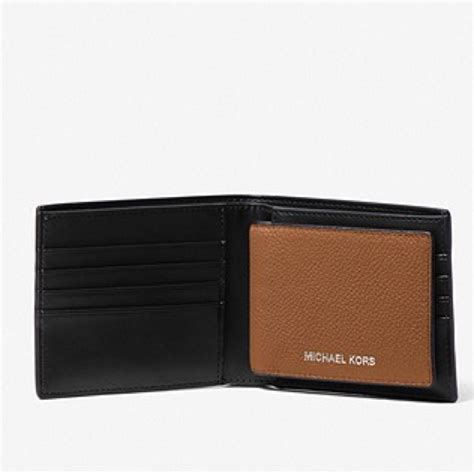 michael kors mens cooper pebbled leather billfold wallet with passcase|Pebbled Leather and Logo Billfold Wallet With Passcase.